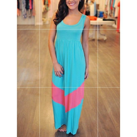 Xcel Couture Dresses & Skirts - Women’s Aqua Sleeveless Maxi Dress